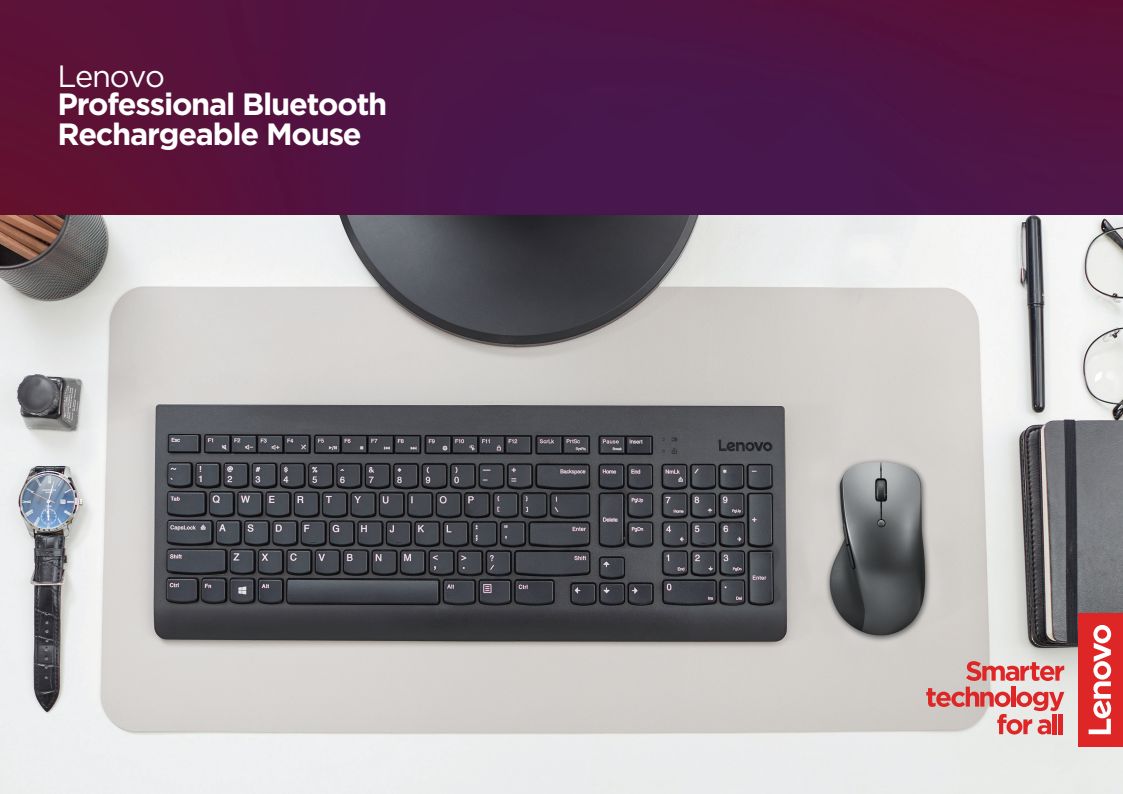 4Y51J62544 LENOVO PRO BLUETOOTH RECHARGEABLE MOUSE